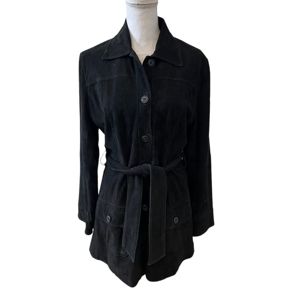 Vintage Lilly Pulitzer Black Suede Belted Jacket S